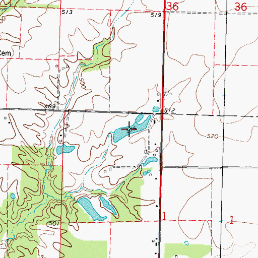 Topographic Map of Habbes Lake, IL