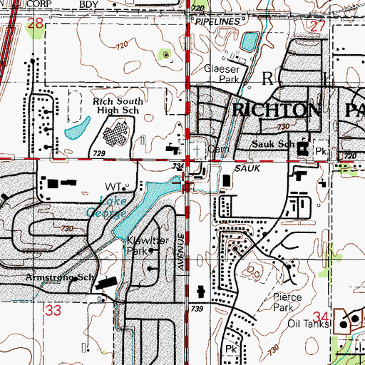 Topographic Map of Lake George Dam, IL