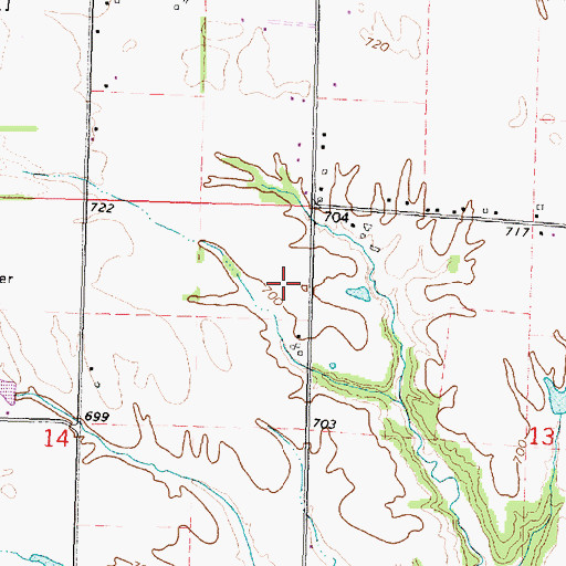 Topographic Map of Leisure Oak Lake Number 2 Dam, IL