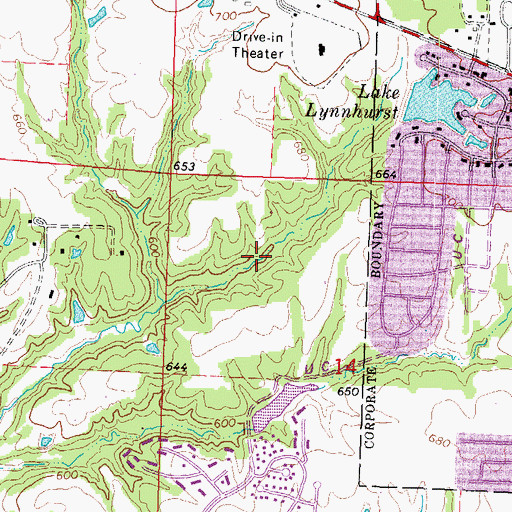 Topographic Map of Charter Oak North Lake, IL