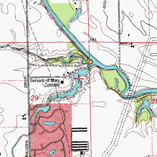 Topographic Map of Puddle Pond Dam, IL
