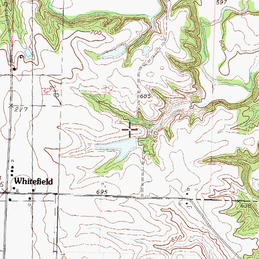 Topographic Map of Maupin Lake Dam, IL