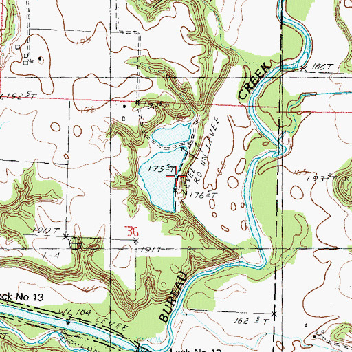 Topographic Map of Bolton Lakes Dam, IL