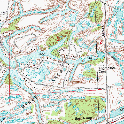 Topographic Map of Long Lake Dam, IL