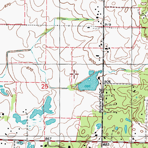 Topographic Map of Eddy Lake, IL
