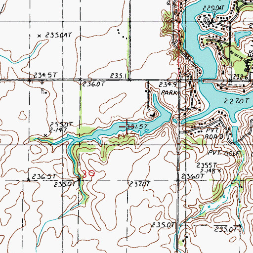 Topographic Map of Widner Lake, IL