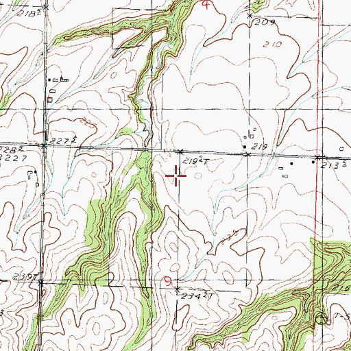 Topographic Map of Harmon Pond Dam, IL