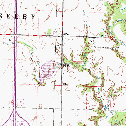 Topographic Map of Beaver Glenn Lake Dam, IL