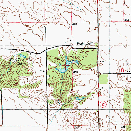 Topographic Map of Nystrom Lake, IL