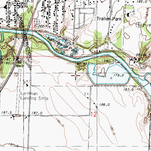 Topographic Map of Lentman Lake Dam, IL