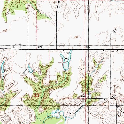 Topographic Map of Dellitt Lake Dam, IL