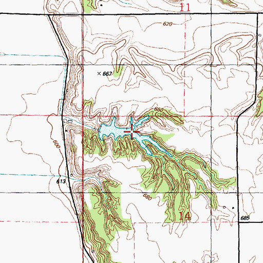 Topographic Map of Morrison Lake Dam, IL