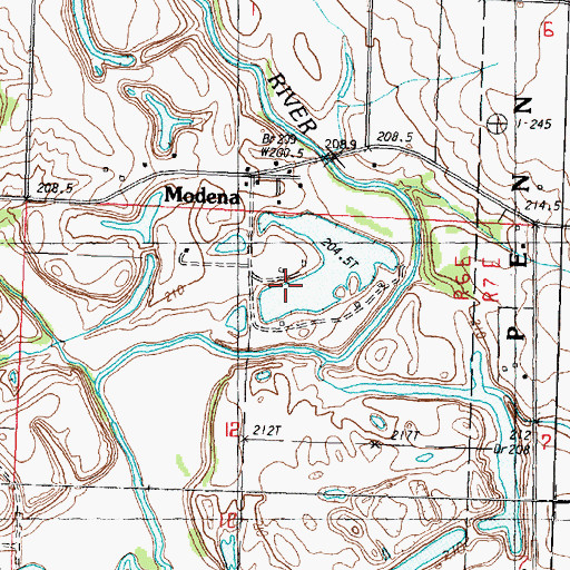 Topographic Map of Allendale Conservation Club Lake Dam, IL