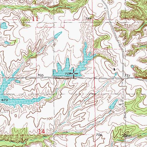 Topographic Map of Harrell Lake North, IL