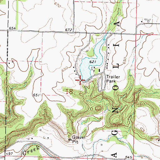 Topographic Map of Fish N Fun Lake Dam, IL