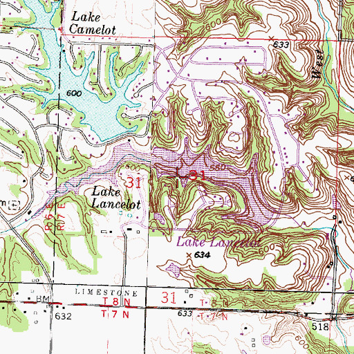 Topographic Map of Lake Lancelot, IL