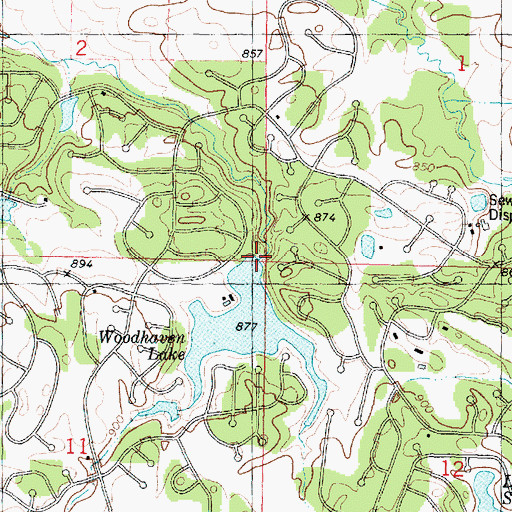 Topographic Map of Woodhaven Lake Dam, IL