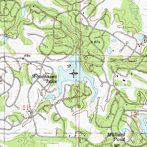 Topographic Map of Woodhaven Lake, IL