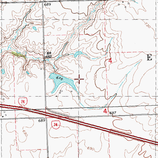 Topographic Map of Daum Lake Dam, IL