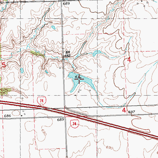 Topographic Map of Daum Lake, IL