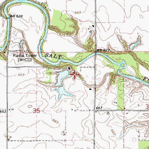 Topographic Map of Timberlake Farms Lake Dam, IL