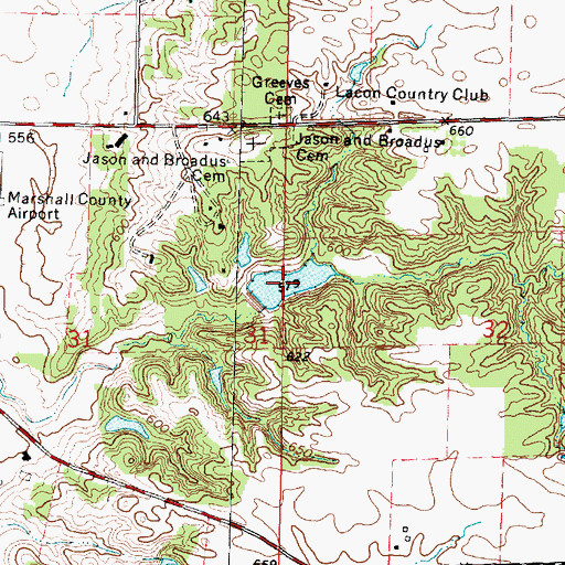 Topographic Map of Barnes Lake, IL