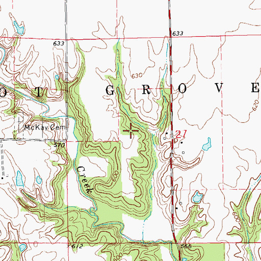 Topographic Map of Thomas Lake Dam, IL