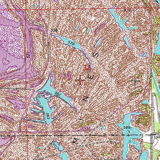 Topographic Map of Braidwood Station Cooling Pond Dam, IL