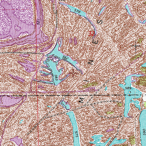 Topographic Map of Braidwood Power Plant Cooling Pond, IL