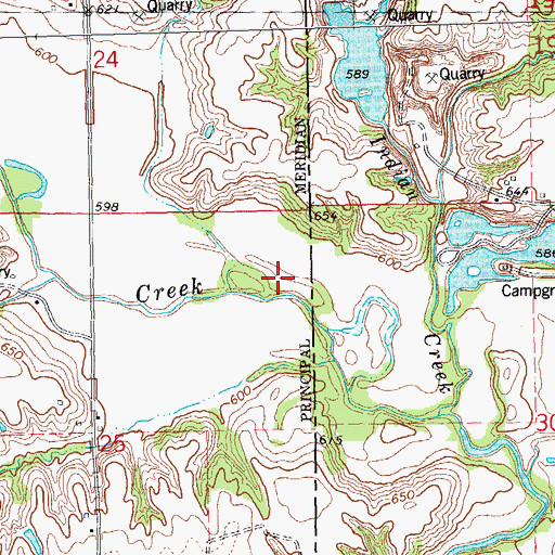 Topographic Map of Paul Lake Dam, IL