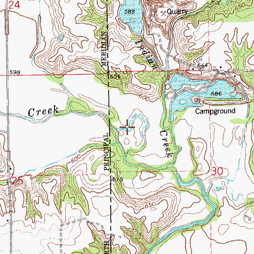Topographic Map of Paul Lake, IL