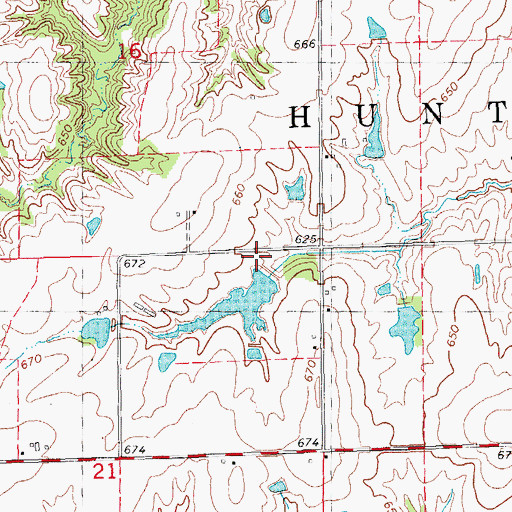 Topographic Map of Croxton Lake Dam, IL