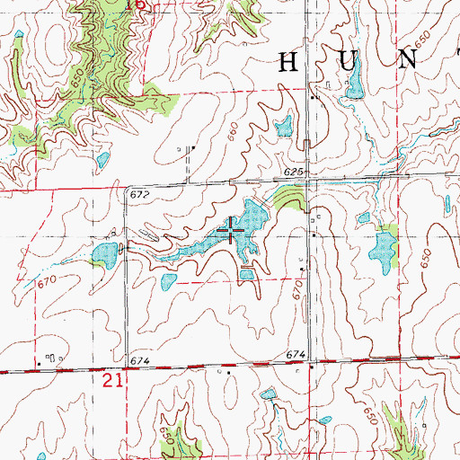 Topographic Map of Croxton Lake, IL