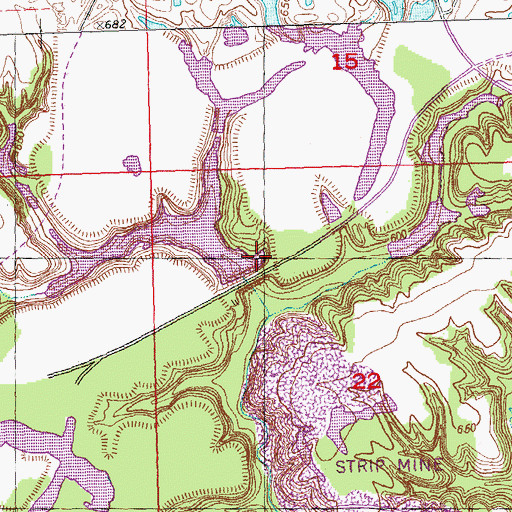 Topographic Map of Road Fill Lake Dam, IL