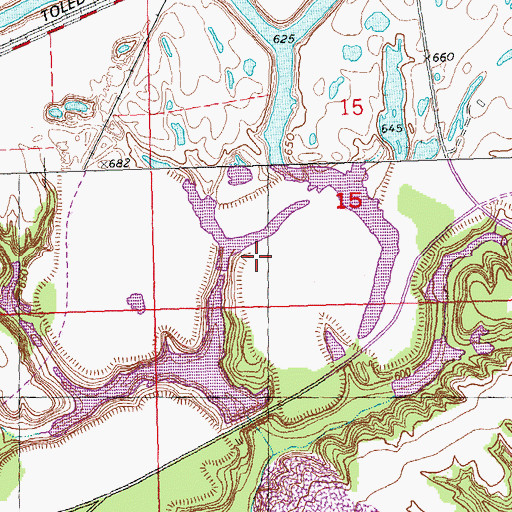 Topographic Map of Slug Run Lake Dam, IL