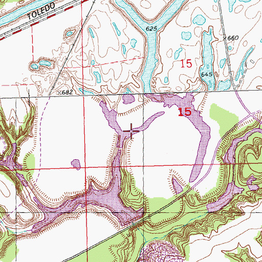 Topographic Map of Slug Run Lake, IL