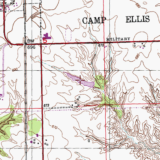 Topographic Map of Heller Lake, IL