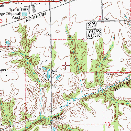 Topographic Map of Cricketwood Green Lake Dam, IL
