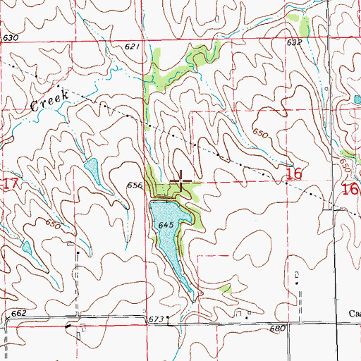 Topographic Map of Patrick Lake, IL