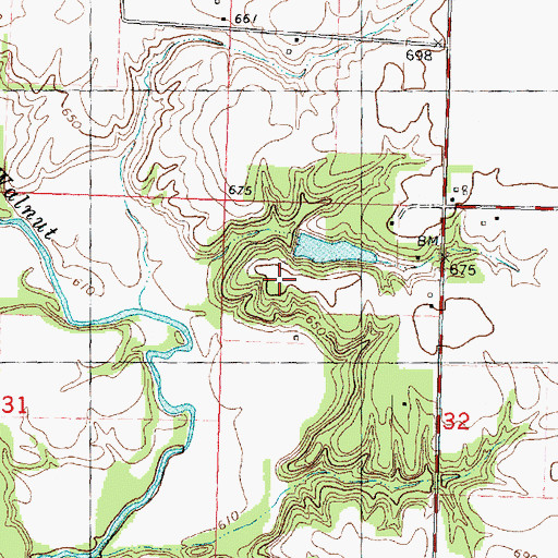 Topographic Map of Kepler Lake Dam, IL