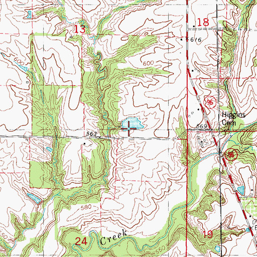 Topographic Map of Scheuermann Lake Dam, IL