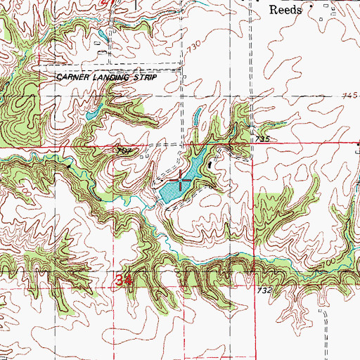 Topographic Map of Carner Lake, IL