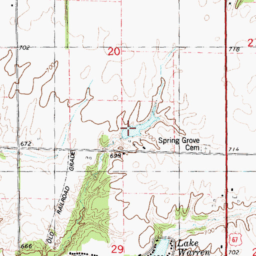 Topographic Map of Roney Lake Dam, IL