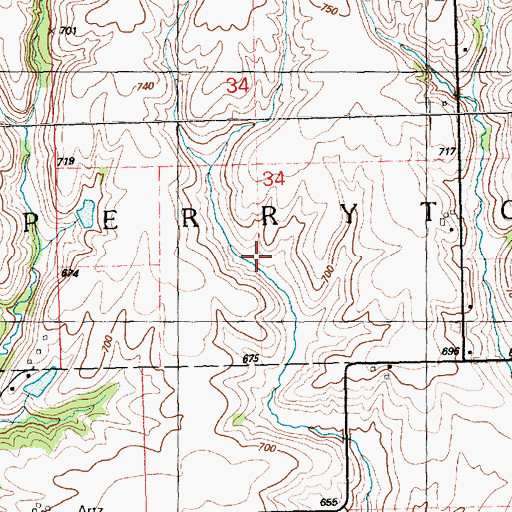 Topographic Map of Irwin Lake Dam, IL