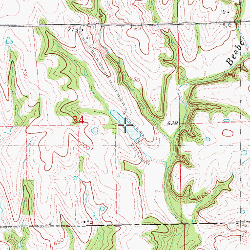 Topographic Map of De Wees Lake, IL