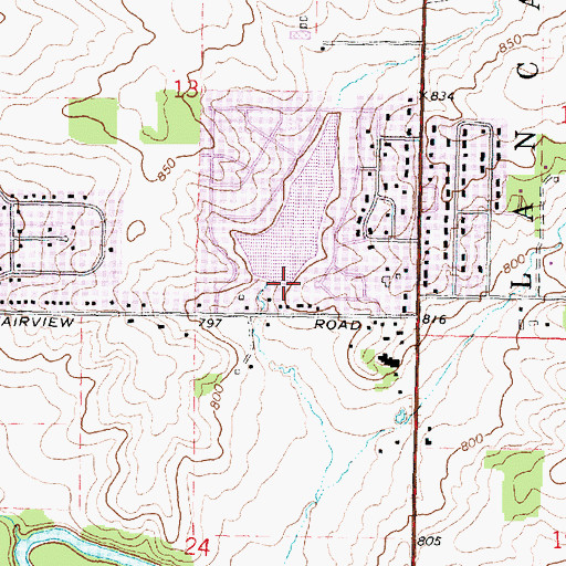Topographic Map of Willow Lake Dam, IL