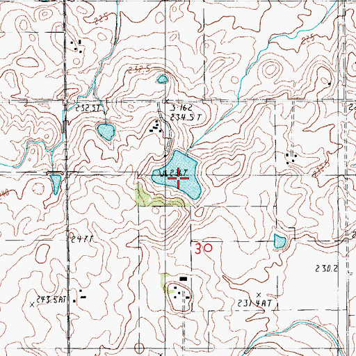 Topographic Map of Laue Lake Dam, IL