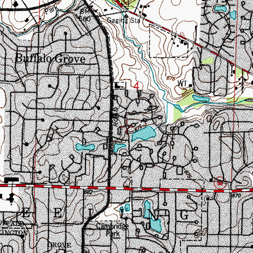 Topographic Map of White Pine Ditch Reservoir Dam, IL