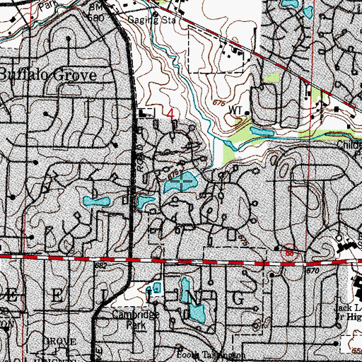 Topographic Map of White Pine Ditch Reservoir, IL