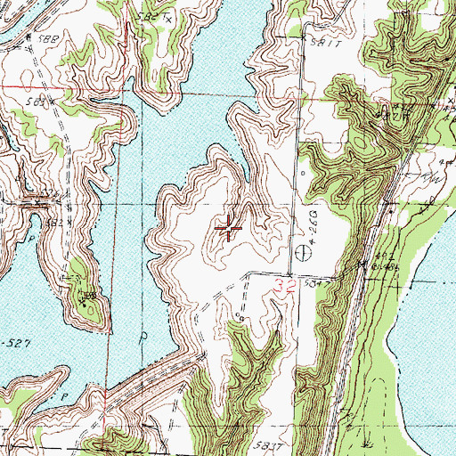 Topographic Map of Duck Creek Cooling Pond, IL